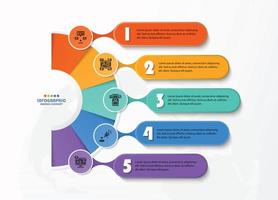 Infografik mit 5 Schritten, Prozess oder Optionen. vektor