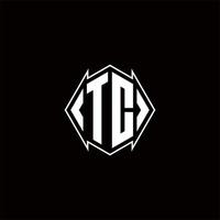 tc Logo Monogramm mit Schild gestalten Designs Vorlage vektor