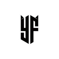 yf Logo Monogramm mit Schild gestalten Designs Vorlage vektor