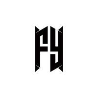 fy Logo Monogramm mit Schild gestalten Designs Vorlage vektor