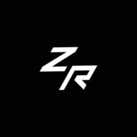 zr Logo Monogramm mit oben zu Nieder Stil modern Design Vorlage vektor