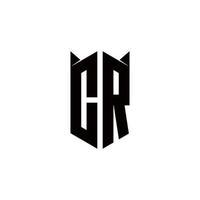 cr Logo Monogramm mit Schild gestalten Designs Vorlage vektor