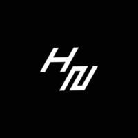 hn Logo Monogramm mit oben zu Nieder Stil modern Design Vorlage vektor