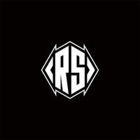 rs logotyp monogram med skydda form mönster mall vektor