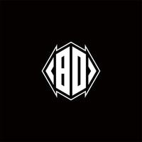 bd Logo Monogramm mit Schild gestalten Designs Vorlage vektor