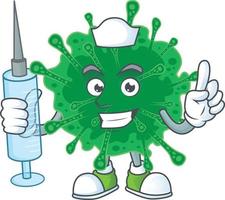 ein Karikatur Charakter von Coronavirus Lungenentzündung vektor