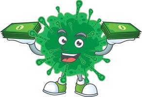 ein Karikatur Charakter von Coronavirus Lungenentzündung vektor