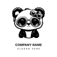 anime söt panda logotyp är absolut förtjusande de panda's runda ansikte och stor ögon ge den en söt och vänlig se vektor