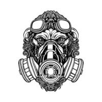 de arg gorilla med en gas mask illustration den där skickar en kraftfull meddelande vektor