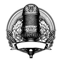 djärv och professionell mikrofon podcast logotyp design, fångande de väsen av podcasting med klar ljud kvalitet och engagerande innehåll vektor