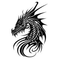 Drachen Stammes- tätowieren Logo zum Stärke und Leistung entfesseln Ihre innere Feuer vektor