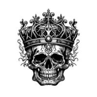 skallar och kronor logotyp illustration kung av död avslöjande de mystisk symbolism vektor