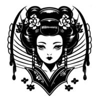 Geisha Logo bringt ein süß und spielerisch Twist zu traditionell japanisch Schönheit vektor