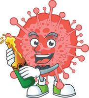 en tecknad serie karaktär av coronavirus katastrof vektor