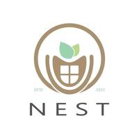 Vogel Nest Logo Symbol Illustration Design Vorlage, zum Vogel Bauernhof, Vogel Geschäft, Vogel Haus, Vogel Erhaltung mit modern minimalistisch Vektor Konzept