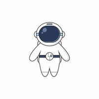 niedliche Astronautenmaskottchencharakterillustration vektor