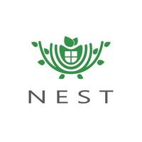 Vogel Nest Logo Symbol Illustration Design Vorlage, zum Vogel Bauernhof, Vogel Geschäft, Vogel Haus, Vogel Erhaltung mit modern minimalistisch Vektor Konzept