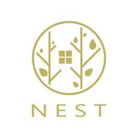 Vogel Nest Logo Symbol Illustration Design Vorlage, zum Vogel Bauernhof, Vogel Geschäft, Vogel Haus, Vogel Erhaltung mit modern minimalistisch Vektor Konzept