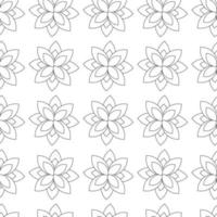 Muster auf das Thema von Pflanzen im ein Linie. Platz Vorlage mit Blumen, Ornament im schwarz und Weiß Farben. vektor