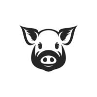 erstellen ein anspruchsvoll schwarz und Weiß Schwein Logo zum Ihre Marke. vektor