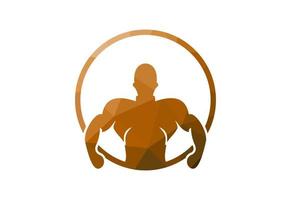 niedrig poly und Fitness-Fitness Logo Design, Vektor Design Konzept