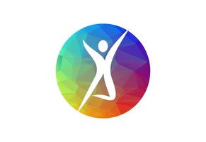låg poly och gym-fitness logotyp design, vektor design begrepp