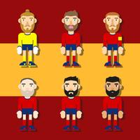 Spanischer Fußball-Charakter-flacher Illustrations-Vektor