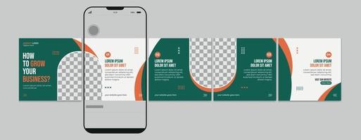 karusell mall social media posta design, uppsättning av Instagram karusell posta, redigerbar Instagram karusell mall vektor