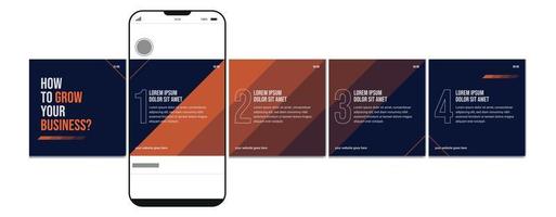 einstellen von instagram Karussell Post, editierbar Sozial Medien instagram Karussell Post, modern und kreativ Geschäft Karussell Post Vorlage vektor