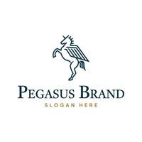 Pegasus Logo. Prämie Pegasus Geschäft Symbol Linie Kunst Stil. vektor