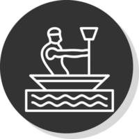 paddla kanot vektor ikon design