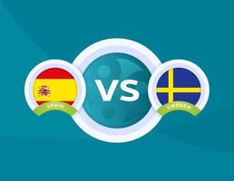 Spanien gegen Schweden Match vektor