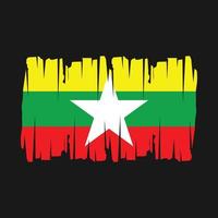 myanmar flagge vektorillustration vektor