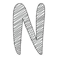 3d illustration av brev n vektor