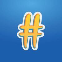 3D-Darstellung des Hashtags vektor