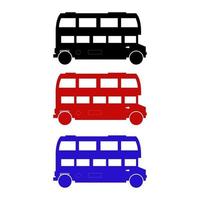 Satz englischer Bus auf weißem Hintergrund vektor