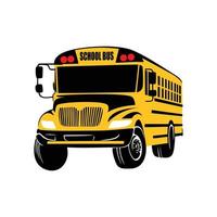 Schule Bus Silhouette Design. Fahrzeug zum Bildung. Schüler Transport Zeichen und Symbol. vektor
