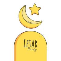 illustration av ramadan kareem eller eid mubarak, hand dragen stjärnor och måne. - vektor. vektor