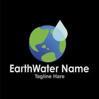 Erde Wasser. Natur Vektor Design minimalistisch Grafik Logo Vorlage