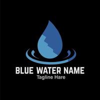 blaues Wasser. Natur Vektor Design minimalistisch Grafik Logo Vorlage