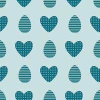 Ostern nahtlos Muster mit gestreift Eier und gepunktet Herzen. perfekt drucken zum Tee, Papier, Stoff, Textil. vektor