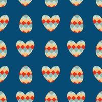 retro Stil kariert Ostern Eier und Herzen nahtlos Muster. perfekt drucken zum Tee, Papier, Stoff, Textil. vektor