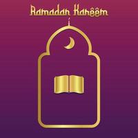 Ramadan karem, Moschee, Laterne, Mond und Sterne Bewegung Grafik. einfach Muslim Hintergrund vektor