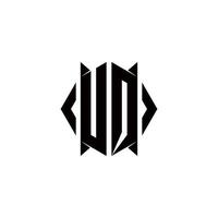 uq Logo Monogramm mit Schild gestalten Designs Vorlage vektor