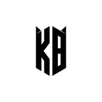 kb logotyp monogram med skydda form mönster mall vektor