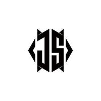 js Logo Monogramm mit Schild gestalten Designs Vorlage vektor