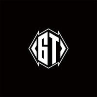 gt logotyp monogram med skydda form mönster mall vektor