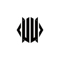 uu Logo Monogramm mit Schild gestalten Designs Vorlage vektor