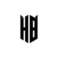 hb logotyp monogram med skydda form mönster mall vektor