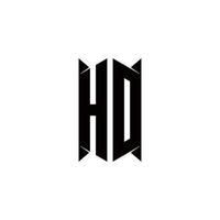 hd logotyp monogram med skydda form mönster mall vektor